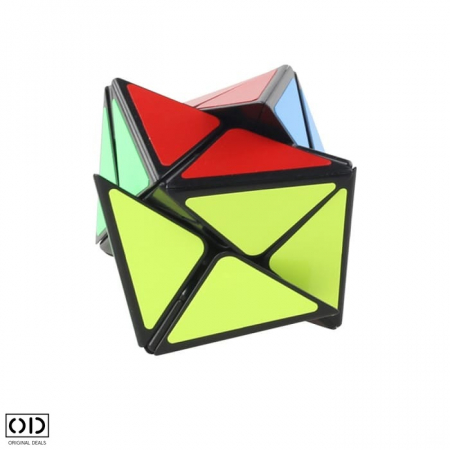 Cub Magic Rubik Puzzle Fun, Jucarie Inteligenta Antistres, cu Triunghiuri pe 6 Fete Colorate, Premium PVC, Original Deals [2]