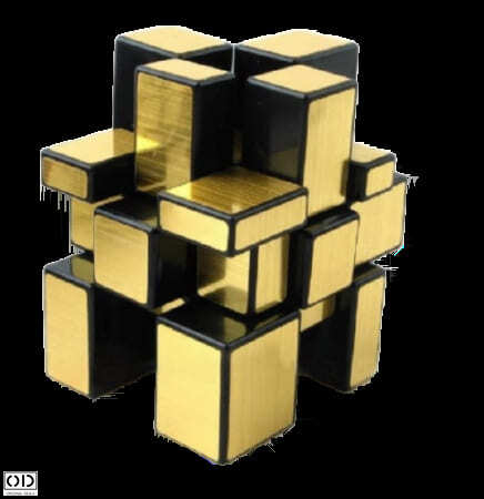 Cub Rubik 3D Magic Inteligent, Jucarie Antistres, 5.5cm, Auriu, Original Deals® [1]