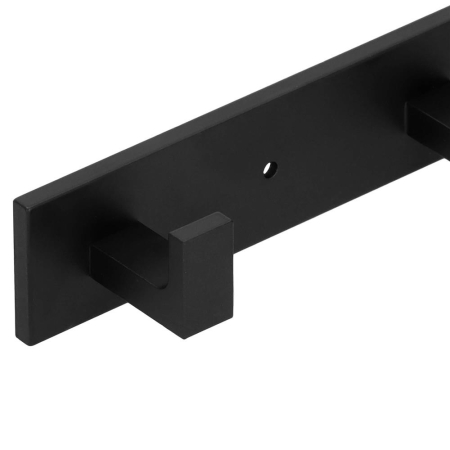 Cuier de baie pentru prosoape cu 2 sisteme instalare, aluminiu, 4 agatatori, 35x4cm, negru [5]