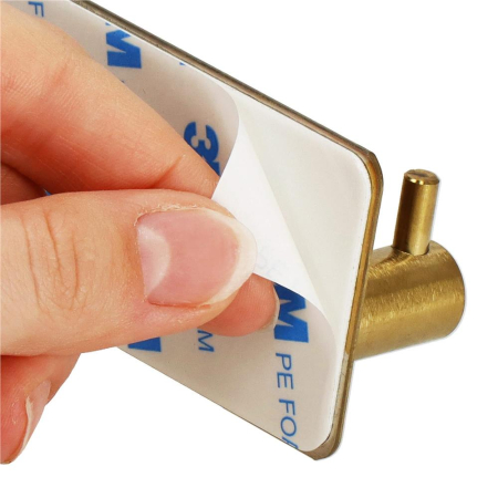 Cuier de baie pentru prosoape, montare fara gaurire, otel, 3 agatatori, 18x4.5cm, auriu [8]