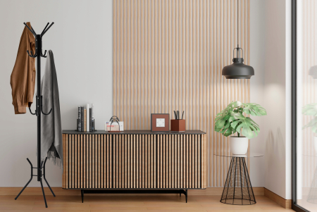 Cuier hol metalic 178 cm, 12 carlige, design minimalist, negru [1]