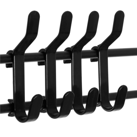 Cuier pentru haine cu banc de depozitare pantofi pe 4 polite, cadru metalic, 25x80x150cm, negru [15]