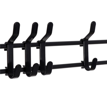 Cuier pentru haine cu banc de depozitare pantofi pe 4 polite, cadru metalic, 25x80x150cm, negru [16]