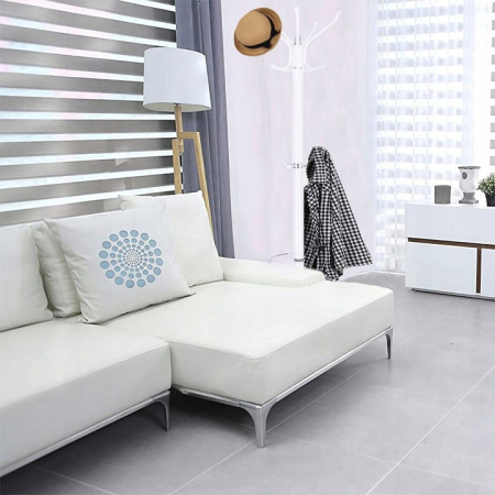 Cuier tip pom din metal cu baza de marmura, 14 agatatoare, 176cm, alb [4]