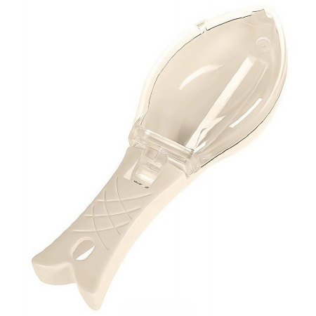 ✨TOATE PRODUSELE✨ - Curatator Manual Solzi de Peste, , Forma Peste , Recipient cu Capcac pentru Solzi, Plastic, Roz pal, 16x6 cm