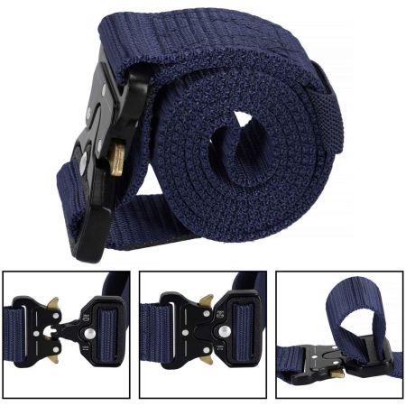 Curea centura Tactical Combat pentru barbati 3.5 x 125 cm, rezistent, albastru inchis [14]
