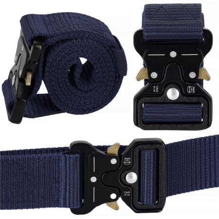 Curea centura Tactical Combat pentru barbati 3.5 x 125 cm, rezistent, albastru inchis [19]