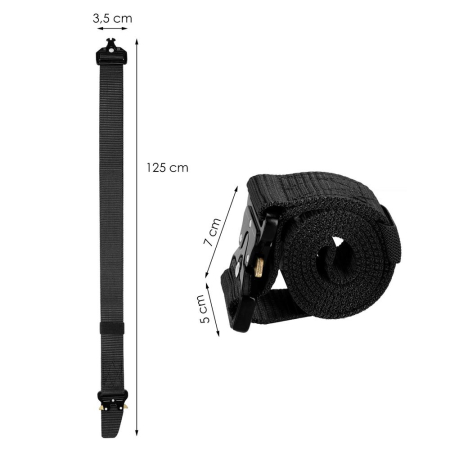 Curea centura Tactical Combat pentru barbati 3.5 x 125 cm, rezistent, negru [23]