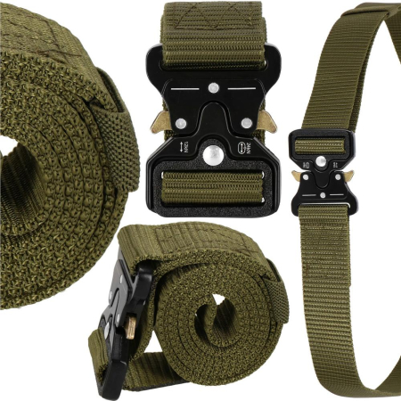 Curea centura Tactical Combat pentru barbati 3.5 x 125 cm, rezistent, verde [15]