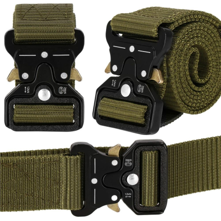 Curea centura Tactical Combat pentru barbati 3.5 x 125 cm, rezistent, verde [16]