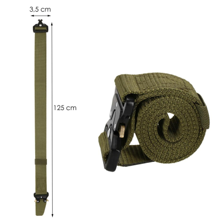 Curea centura Tactical Combat pentru barbati 3.5 x 125 cm, rezistent, verde [22]