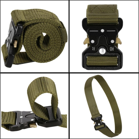 Curea centura Tactical Combat pentru barbati 3.5 x 125 cm, rezistent, verde [14]