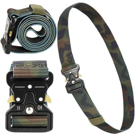 Curea centura Tactical Combat pentru barbati 3.7x125cm, rezistent, verde camuflaj [5]