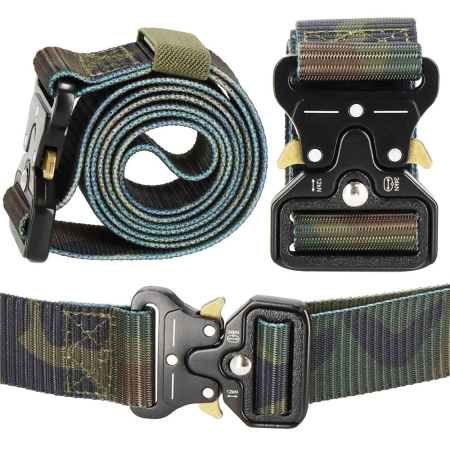 Curea centura Tactical Combat pentru barbati 3.7x125cm, rezistent, verde camuflaj [4]