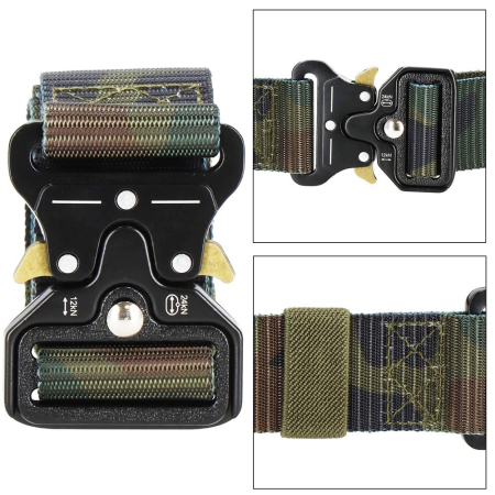 Curea centura Tactical Combat pentru barbati 3.7x125cm, rezistent, verde camuflaj [19]