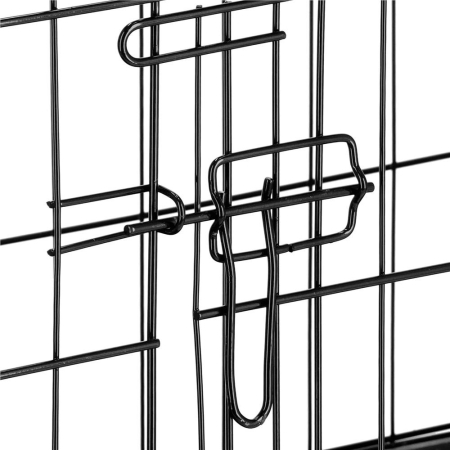 Cusca pentru animale, 2 usi, Pliabila din metal, XL, Negru, 100x70x60 cm [3]