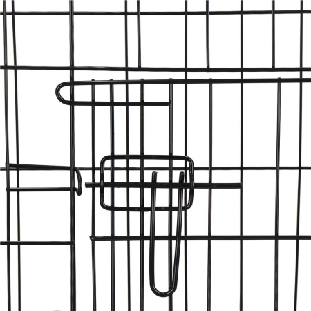 Cusca pentru animale, 2 usi, Pliabila din metal, XXL, Negru, 130x70x61 cm [12]