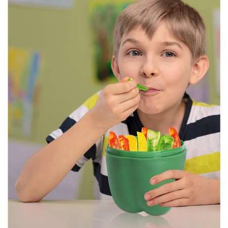 Cutie Alimentara, , Model Ardei, din Plastic, 9.8 x 9.8 x 10.7 cm, 350 ml, Verde [5]