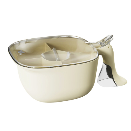 ✨TOATE PRODUSELE✨ - Cutie de Depozitare a Condimentelor, , de Uz Casnic, cu Maner Stabil, cu Capac, 4 Compartimente Principale, 21 x 14 x 10 cm, Crem