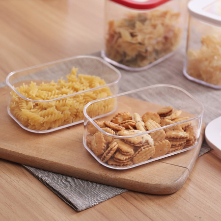 Cutie de Depozitare Alimente, , 1L, Capac Alb, din ABS+Silicon, 14.5 x 9 x 11.3 cm, Transparent [6]