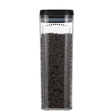 Organizatoare si Depozitare Bucatarie - Cutie de Depozitare Alimente, , tip Container, 3.7L, Recipiente pentru Cereale in Bucatarie, Transparente cu Capac Negru