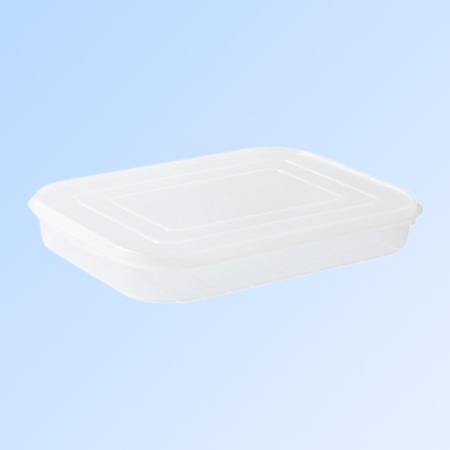 ✨TOATE PRODUSELE✨ - Cutie de depozitare de uz casnic, , Caserola pentru Frigider, Rezistenta la umiditate, Rezervor Sigilat pentru Depozitare Alimentara, 24.5 x 18.5 x 3.5cm, Alb Transparent