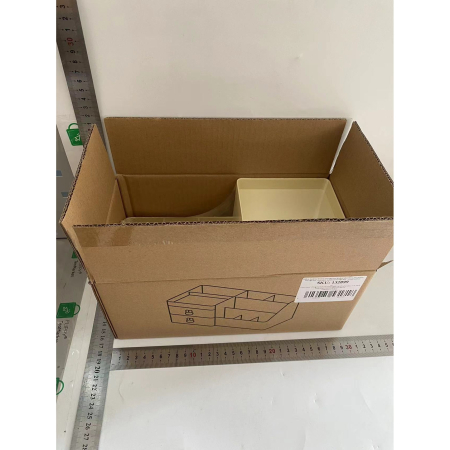 Cutie de Depozitare pentru Birou, , Pentru Makeup, Papetarie, Organizator Cosmetice, 2 Sertare si Compartimente Multiple, Model Iepuras, Plastic, 27.5x15.5x12 cm, Crem [1]