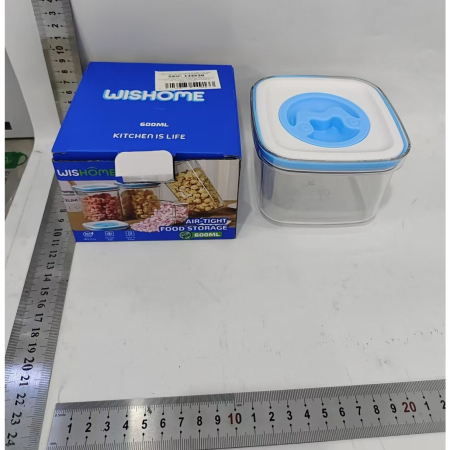 Cutie de Depozitare pentru Bucatarie, , 600 ml, din ABS+PET+Silicon, Capac Alb/Albastru, 11.5 x 8 x 8 cm, Transparent [3]