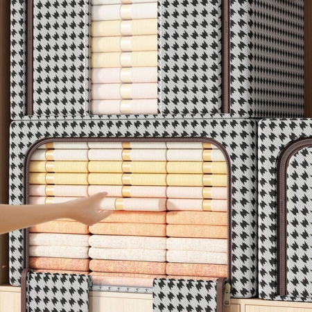 Cutie de Depozitare Pliabila, , Cu fermoar, 66 L, Textile, 50x40x33 cm, Design Zebra [3]