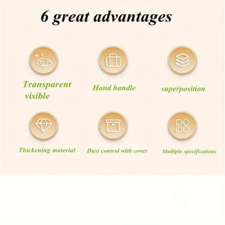 Cutie De Depozitare, , Tip Valiza, pentru Alimente, Jucarii, Accesorii, Transparent-Gri, Marime M, 31.5x23x19 cm [3]