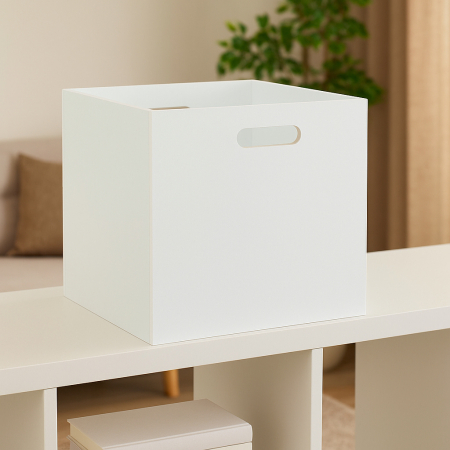 Cutie depozitare 5Five din lemn MDF, pentru raft, 30x30x30 cm, alb [2]