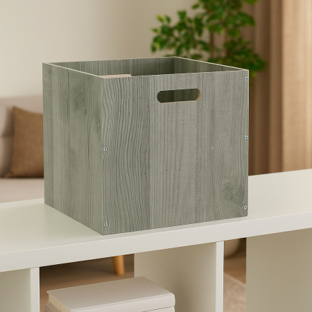 Cutie depozitare 5Five din lemn MDF, pentru raft, 30x30x30 cm, gri [3]