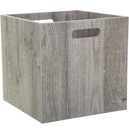 Organizatoare sertar si dulap - Cutie depozitare 5Five din lemn MDF, pentru raft, 30x30x30 cm, gri