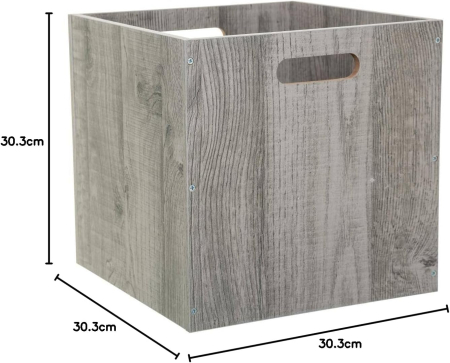 Cutie depozitare 5Five din lemn MDF, pentru raft, 30x30x30 cm, gri [1]