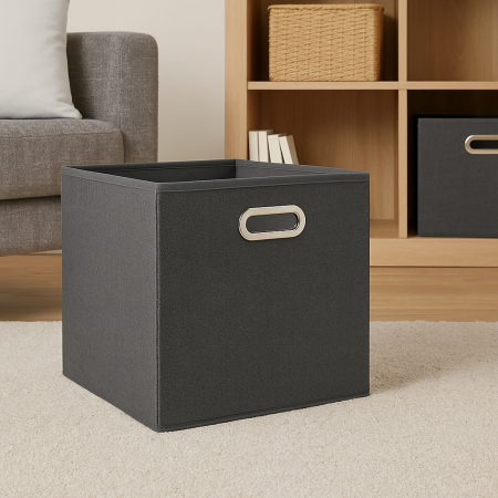 Cutie depozitare 5Five, polipropilena, pliabila, 31x31x31 cm, gri inchis [3]