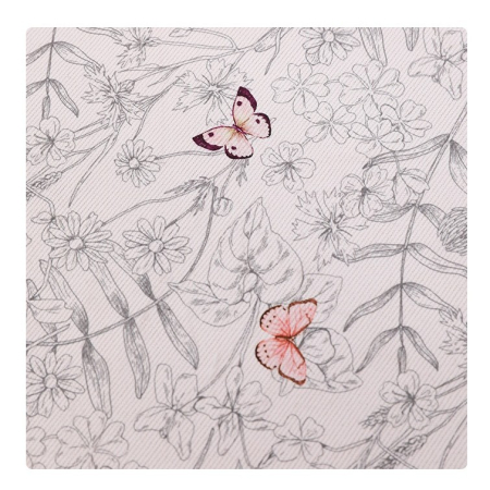 Cutie Depozitare, , 66L, din Material Textil, 50 x 40 x 33 cm, pentru Haine si Lenjerii, Model Fluturasi, Bej [2]