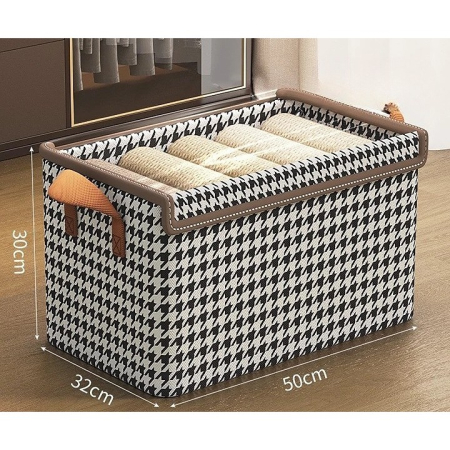 Cutie Depozitare, , Capac Transparent, Model In Carouri, Model Mare, Maro [2]