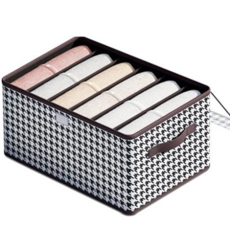 Cutie Depozitare, , Capac Transparent, Model In Carouri, Model Mic, Maro [8]