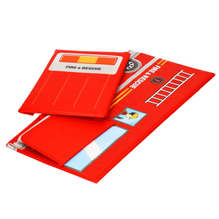 Cutie depozitare jucarii, pliabila cu capac, model masina pompieri, 32x26x56cm, alb [14]