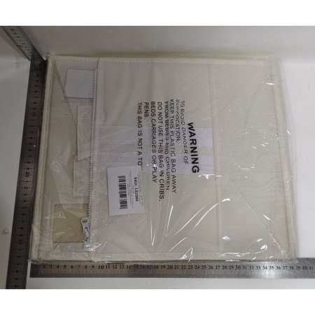 Cutie Depozitare Lenjerii de Pat, , Pliabila, Capacitate 18l, 38x33x12 cm, din Panza Oxford cu PP Incorporat, Fereastra Vizibila, Alb Ivoir [1]