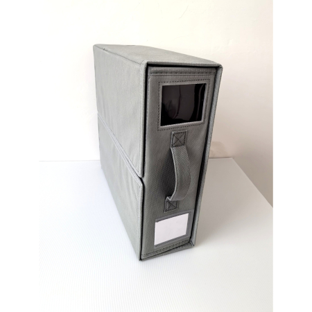 Cutie Depozitare Lenjerii de Pat, , Pliabila, Capacitate 18l, 38x33x12 cm, din Panza Oxford cu PP Incorporat, Fereastra Vizibila, Gri [3]