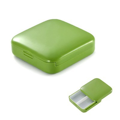Cutie depozitare medicamente, 2 compartimente, Glisanta, Verde, Patrata, , Inchidere etans [1]