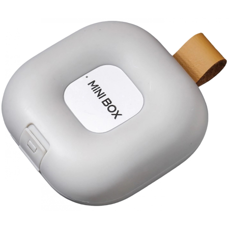 ✨TOATE PRODUSELE✨ - Cutie Depozitare Medicamente, , 4 Compartimente, Inchidere Etans, Portabila, Patrat, Alb/Gri, PP, 7.6x2.9x7.8 cm