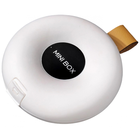 ✨TOATE PRODUSELE✨ - Cutie Depozitare Medicamente, , 6 Compartimente, Inchidere Etans, Portabila, Rotund, Alb/Negru, PP, 8.4x2.9x8.5 cm