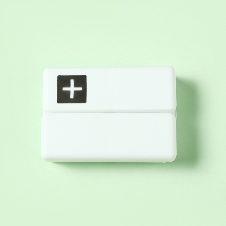 Cutie depozitare medicamente, 7 compartimente sigilate individual, pliabila, portabila, , Alb/Negru [3]