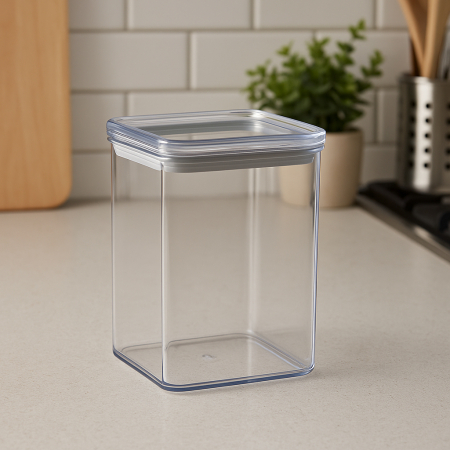 Cutie depozitare patrata 5Five PS, 1 litru, 10x10x14 cm, transparent [3]