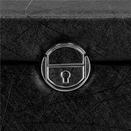 Cutie depozitare si organizare bijuterii, piele ecologica + velur, 26 x 21,5 x 19 cm, negru [23]