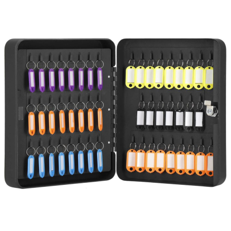 Disponibil livrare locker S - Cutie metalica din otel pentru 100 chei, echipata, 30x24x7cm, neagra