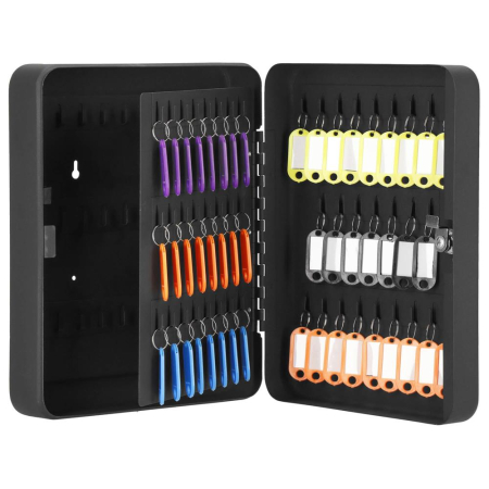 Cutie metalica din otel pentru 100 chei, echipata, 30x24x7cm, neagra [8]