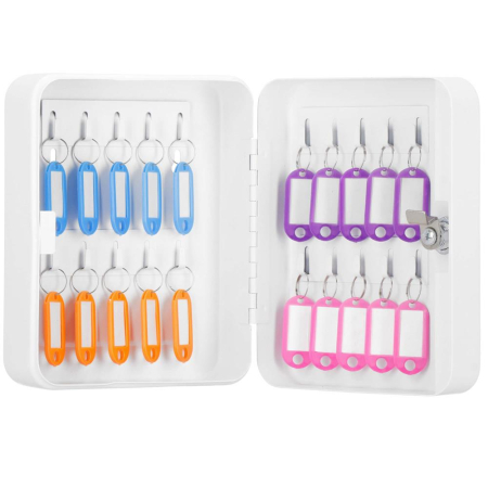 Cutie metalica din otel pentru 20 chei, echipata, 20x16x7.5cm, alba [16]